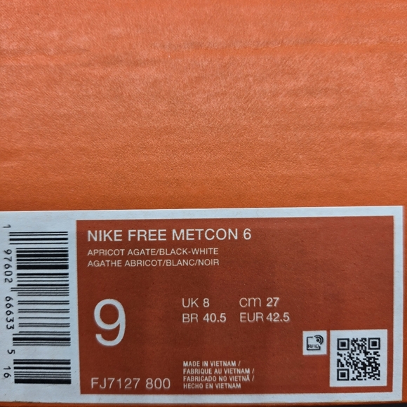 New Nike Free Metcon 6 'Apricot Agate' Women's Workout Shoes Size 10.5 - Picture 7 of 7